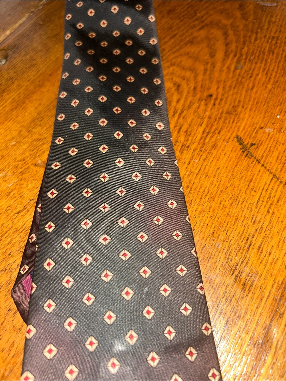 Men's Black Patterned Silk Tie